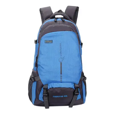 (Blue) 45L Backpack Waterproof Nylon Shoulder Bag Leisure Camping Travel Climbing Bag