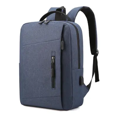 (Blue) inch Leisure Backpack Laptop Bag Male Outdoors Travel Shoulders Storage Bag with USB Char