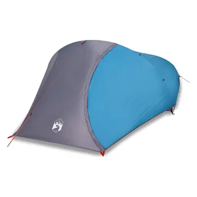 (Blue) vidaXL Camping Tent Dome 4-Person Lightweight Tent Grey and Orange Waterproof