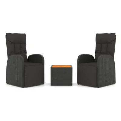 (black, 2) vidaXL Garden Lounge Set Piece Outdoor Lounge Set Table and Chair Black