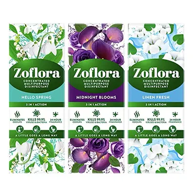 Zoflora X120ml Floral Assortment * Concentrated Antibacterial Disinfectant x Linen Fresh x Count