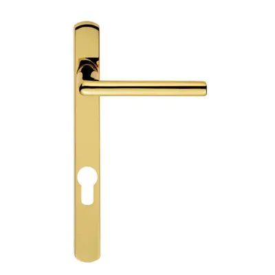 PAIR Straight Lever on Narrow Euro Lock Backplate x 26mm Stainless Brass