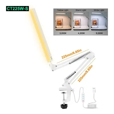 (CT225W-S) 10W LED Desk Lamp Reading Table Lamps Color Modes Brightness Level Eye Caring Lights 