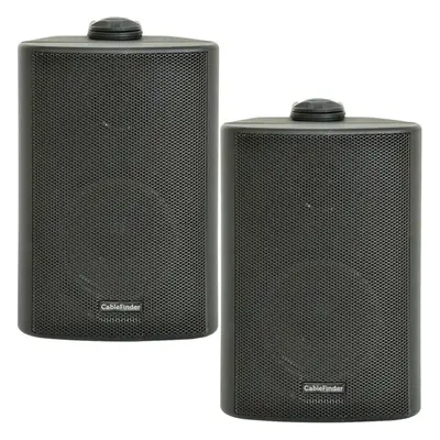 (PAIR) 2x 4" 70W Black Outdoor Rated Speakers Wall Mounted HiFi 8Ohm & 100V