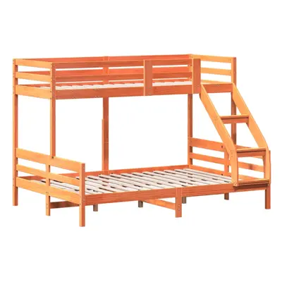 (wax brown) vidaXL Bunk Bed Kids Children Twin Sleeper 80x200/140x200 cm Solid Wood Pine