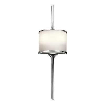 IP44 Twin Wall Light Long Pole Central Glass Shade Polished Chrome LED G9 3.5W