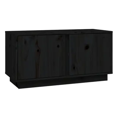 (black) vidaXL Solid Wood Pine TV Cabinet Indoor TV Console Media Unit Multi Colours