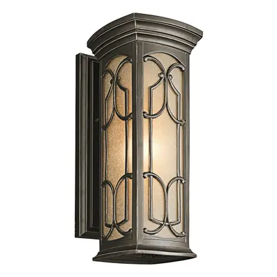 Outdoor IP44 Wall Light Sconce Olde Bronze LED E27 100W Bulb External d01694