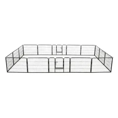 vidaXL Dog Playpen Panels Steel 60x80cm Black Folding Enclosure Run Cage