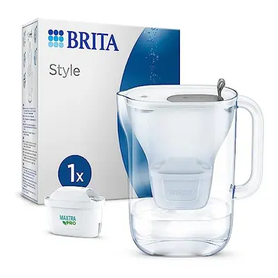 BRITA Style Water Filter Jug Grey (2.4 Litre) with 1x MAXTRA PRO All-in-1 cartridge - fridge-fit