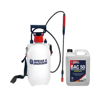 Spear & Jackson BAC Benzalkonium Chloride Concentrated 5L & Sprayer