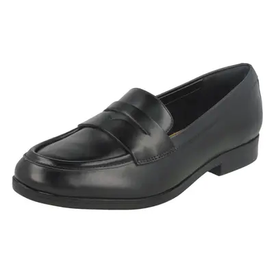 (UK 3, Black) Ladies Clarks Loafer Style Flats Tilmont Zoe - D Fit