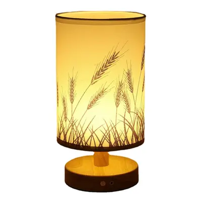 (Wheat ears) Touch Dimmer Table Lamp Modern LED Chrome Lampshades For Home Bedroom Light USB