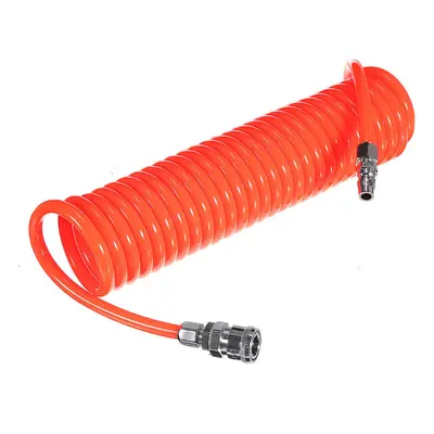 (12M) 6.5mm Inner Diameter PU Spriral Air Hose Meters Long with Bend Restrictor 1/4 Inch Quick C