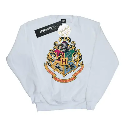 (5XL, White) Harry Potter Mens Hogwarts Crest Gold Ink Sweatshirt