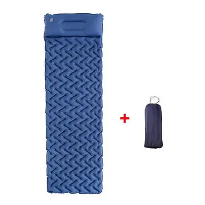 (Dark Blue) Waterproof Camping Mat Inflatable Mattress with Pillow in Tent for Travel Camping