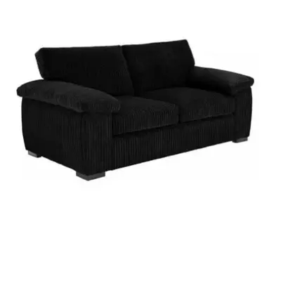 (2 Seater Sofa, Black) Atrani Jumbo Cord Fabric Sofa