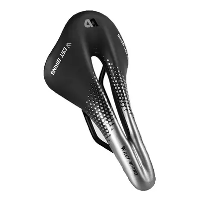 (Silver) Bicycle Saddle Waterproof Lightweight Road Mountain