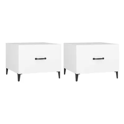 (White, 2) vidaXL 1/2x Coffee Table with Metal Legs End Centre Accent Table Multi Colours