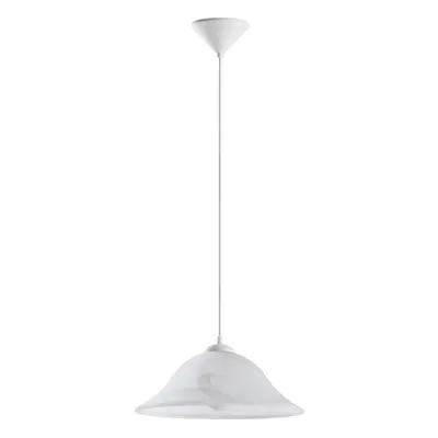 Pendant Ceiling Light Colour White Shade White Glass Alabaster Bulb E27 1x60W