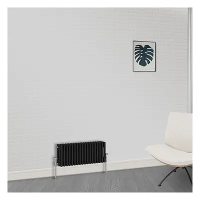 (300 x 830mm-3 Column) NRG Traditional Black Horizontal Vertical Bathroom Cast Iron Radiator