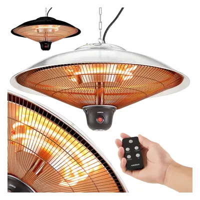 AREBOS Infrared heater 2000W |ceiling mount | heat settings | IP34 protection | with LED lights+