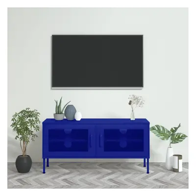 vidaXL TV Cabinet Navy Blue Steel Stereo Hifi Cabinet Media Unit TV Stands