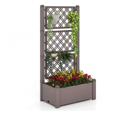 Raised Garden Bed w/ Trellis Self-Watering Standing Planter Box