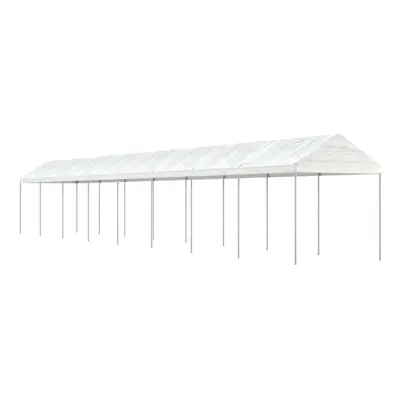 (17.84 x 2.28 x 2.69 m) vidaXL Gazebo Part Tent with Roof Pavilion Outdoor Marquee White Polyeth