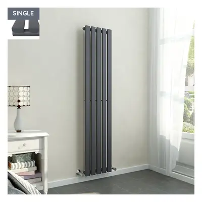 Lulea x 340mm Anthracite Single Rectangular Panel Vertical Radiator