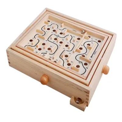 Wooden Desktop Maze Game Leisure Educational Toys Kids Gifts