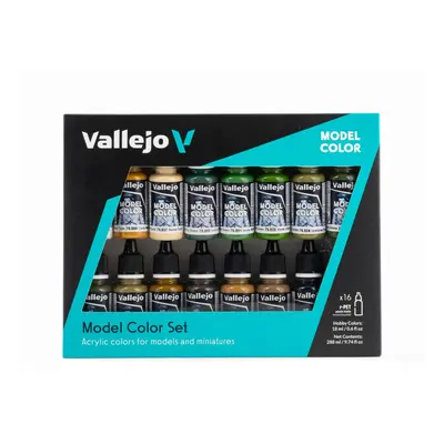 Vallejo Model Color WWII Allies Acrylic Paint Set - Assorted Colours (Pack of 16) X17ml