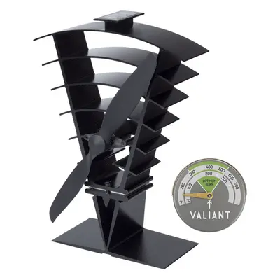 Valiant Vanquish Stove Fan & Stove Thermometer in Green BUNDLE