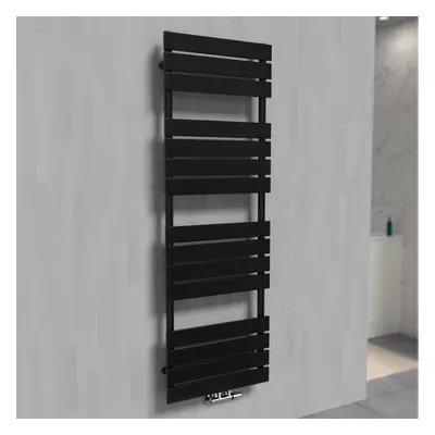 Nes Home x mm Designer Towel Radiator Black Single Flat Tube