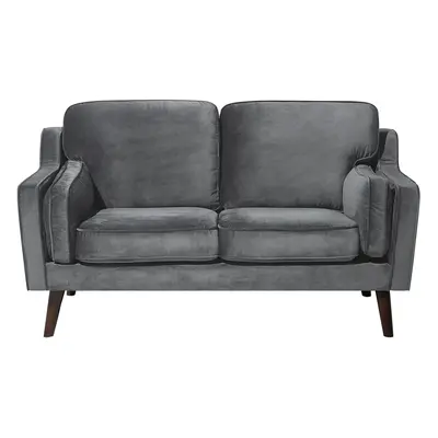 2 Seater Velvet Sofa Grey LOKKA