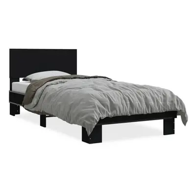 (black, x cm) vidaXL Bed Frame Home Bed Base Sonoma Oak 90x200 cm Engineered Wood and Metal