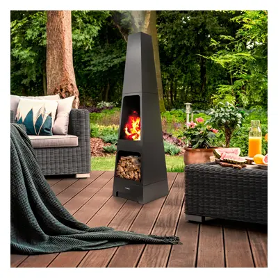 Tower Obelisk T978509 Outdoor Wood Burner Garden/Patio Heater Fire Pit Log Storage