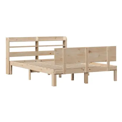 vidaXL Bed Frame with Headboard Bed Base Bedstead 140x190 cm Solid Wood Pine