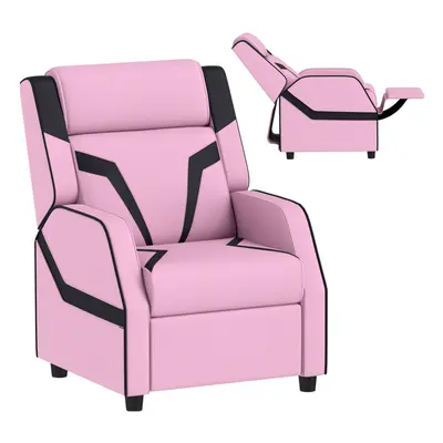 AIYAPLAY Kids Recliner, PU Leather Toddler Armchair Gaming Chair, Pink