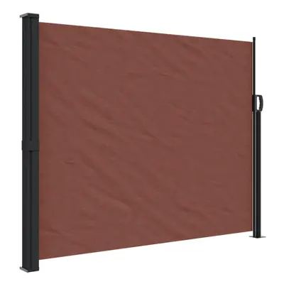 vidaXL Retractable Side Awning Outdoor Privacy Screen Shade Brown 160x600 cm