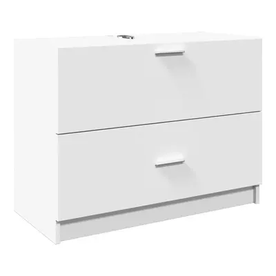 vidaXL Sink Cabinet Vanity Unit Storage Unit Cupboard White Engineered Wood