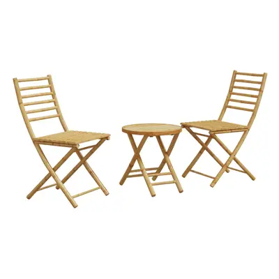 vidaXL Bistro Set Piece Outdoor Bistro Set Garden Table and Chair Bamboo