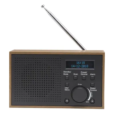 (Grey) Denver DAB-46 DAB/DAB+ Digital & FM Portable Radio with Dual Alarm Clock