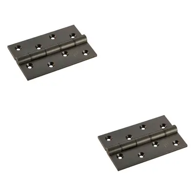 2x PAIR x x 4mm Brass Washered Butt Hinge Matt Bronze Internal Door