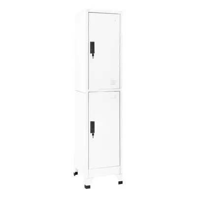 vidaXL Locker Cabinet White cm Steel Storage Home Office Cabinet Furniture