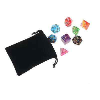 56Pcs/Set Polyhedral Dices For Dungeons Dragons Games D20 D12 D10 D8 D6 D4 Games + Pouch