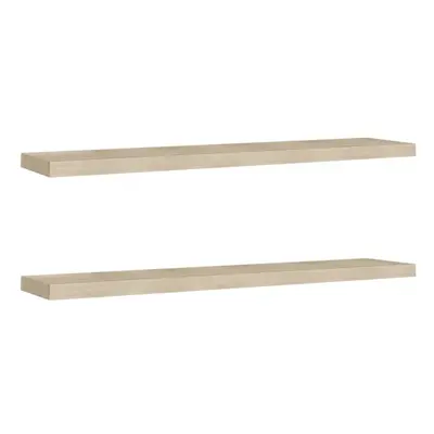 vidaXL 2x Floating Wall Shelves Oak 120x23.5x3.8 cm MDF Display Hanging Rack