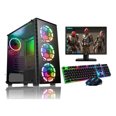 FCS Fast Gaming Intel Quad Core i5 16GB RAM 1TB HDD+128GB SSD PC Bundle 22" Monitor