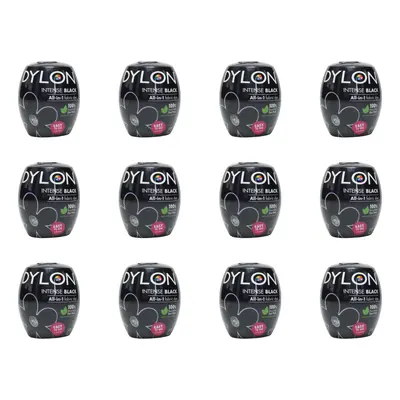 Dylon Washing Machine Fabric Dye Pod Intense Black, 350g (Pack of 12)