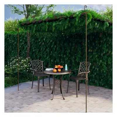 vidaXL Garden Pergola Antique Brown 4x3x2.5 m Iron Patio Arch Arbour Pergola